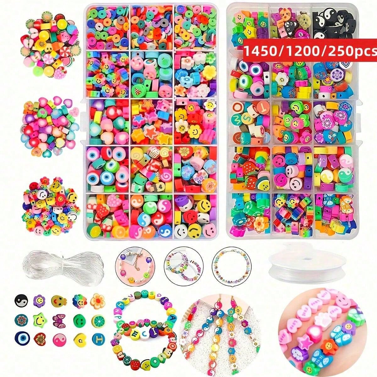 Jewelry Making Organizer - Set di 1450/1200/250 Perline in Argilla
