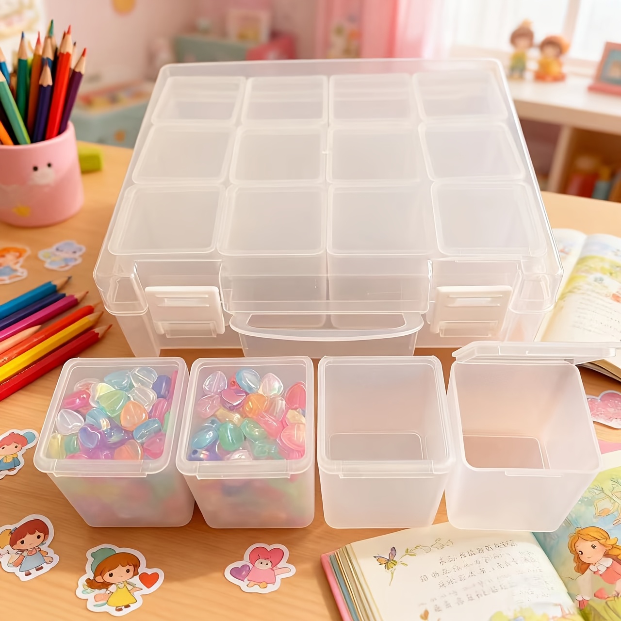 Jewelry Making Organizer - Set di Scatole Portaoggetti in Plastica