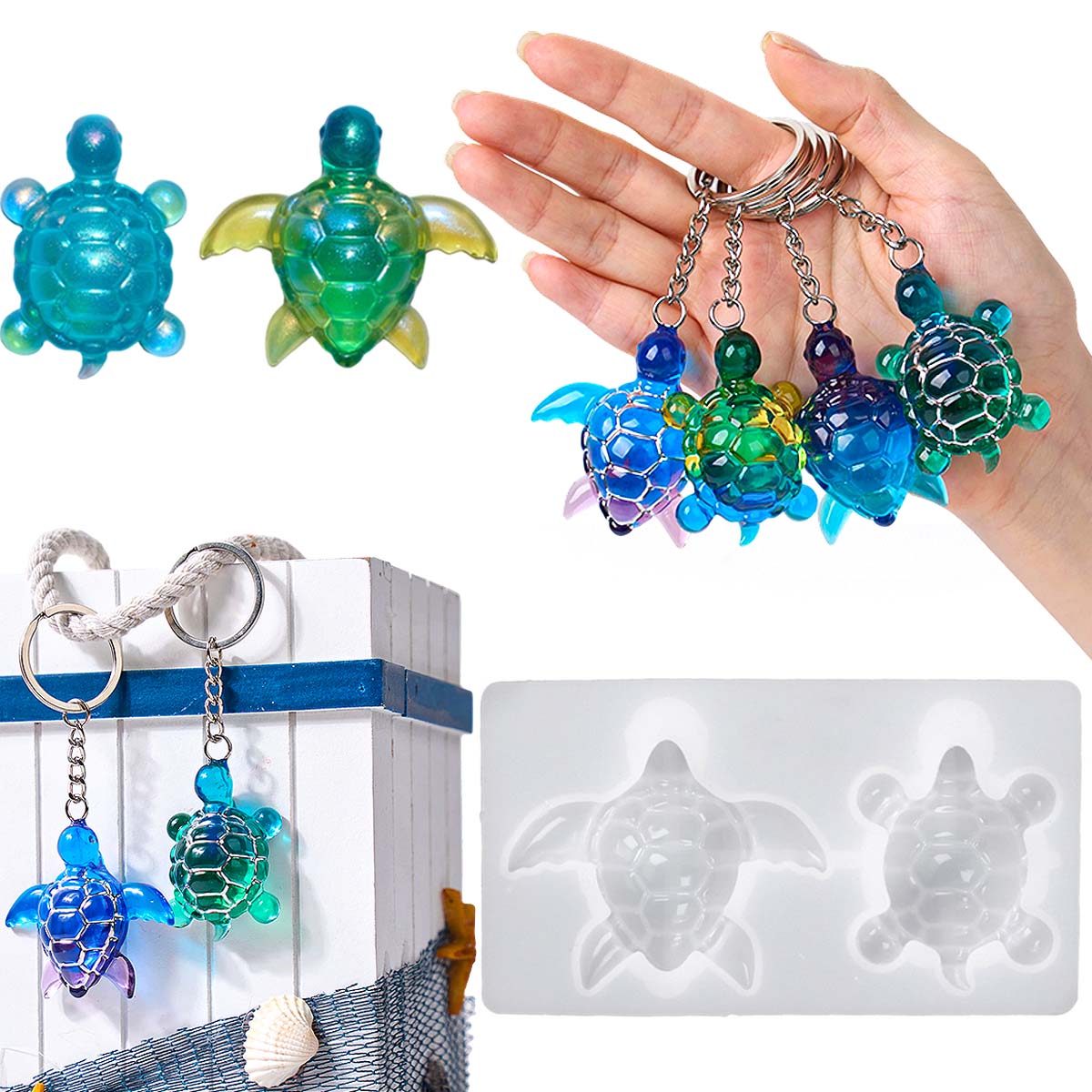 Jewelry Making Mold - Stampo in silicone portachiavi tartaruga marina